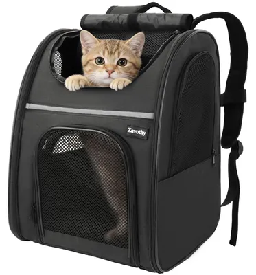 Immagine prodotto di Zaino per animali domestici, adatto a cani e gatti, portatile e pieghevole, con finestra in rete
