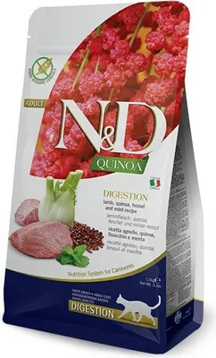 Zdjęcie produktu dla Farmina Pet Food N&D Quinoa, Dorosły, Jagnięcina, 1,5 kg, Nie zawiera ziarna, Nie zawiera aromatów żywnościowych, Zawiera przeciwutleniacze