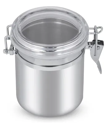 Immagine prodotto di Contenitore per caffè da 700 ml - Contenitore ermetico per caffè - Brocca per caffè in acciaio inossidabile - Contenitore per chicchi di caffè - Coperchio in acrilico trasparente - Ideale per la conservazione - Contenitore per alimenti