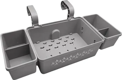 Produktbild von Pool-Aufbewahrungs-Organizer mit Haken, Getränkehalter, Pool-Aufbewahrungskorb für oberirdische Pools, Halter für Poolzubehör mit großer Kapazität für die meisten Rahmenpools