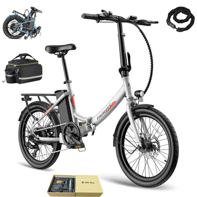 Obrázek produktu pro Elektrické kolo, výška postavy 155-195 cm, velikost kol 20", motor 250 W, dojezd až 110-130 km, stupeň krytí IPX5, 7 rychlostí – splňuje normu StVZO s legální asistenční funkcí (6 km/h) – bílá barva