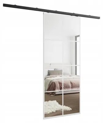 Produktbild von KIER FURNITURE Schiebetür Komplettset LOKI Sliding Door, Raumteiler Schiebetür Weiß 66x205x1,6 cm