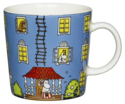 Produktbild von Moomin by Arabia Mumins Haus Tasse  0,3 l blau, mehrfarbig