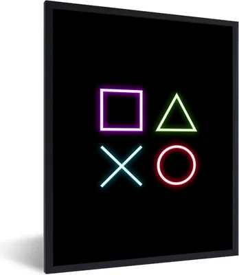 Produktbild von MuchoWow® Gerahmtes Poster Gaming - Neon - Konsole - Schwarz - Controller - Gaming 30x40 cm - Poster mit Schwarzem Bilderrahmen Wandposter Rahmen Foto Bilder - Wanddeko - Kunstdrucke