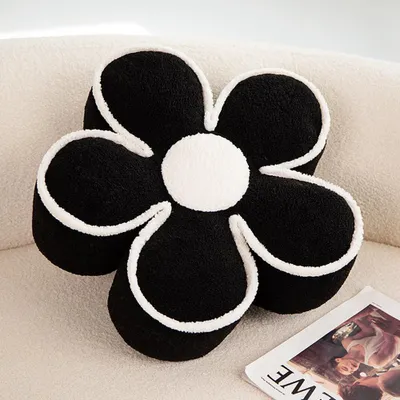 Produktbild von Sitzkissen Rückenkissen Blumen-Sitzkissen Stuhlrückenkissen Dekorationskissen Sofakissen Wohnzimmer-Sitzkissen 50cm Schwarz /HDBZHS/