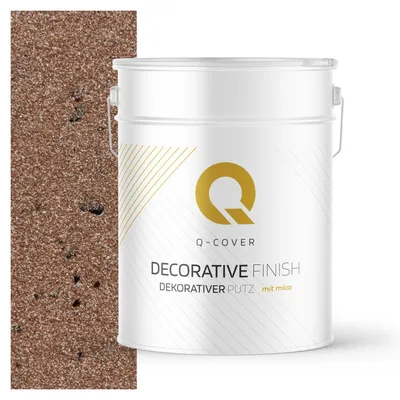 Immagine prodotto di Intonaco decorativo con mica 15 kg - Marrone con mica nera D815 - Intonaco strutturato per interni ed esterni, resistente alle intemperie Q-COVER