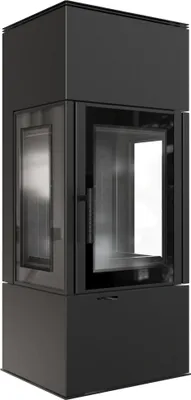 Produktbild von Kaminofen aus Stahl THOR VIEW Ø 150 8 kW schwarz Verkleidung