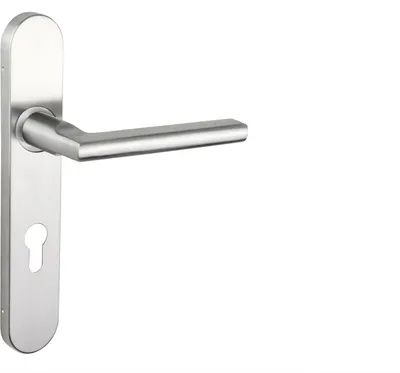 Produktbild von Lavuzo Türgriff Teramo Edelstahl mit abgerundetem Schild PC72 - Pro Set