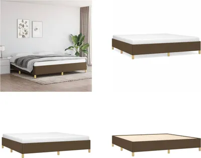 Produktbild von vidaXL Bettgestell Dunkelbraun 200x200 cm Stoff - Bettgestell - Bettgestelle - Bettrahmen - Bett