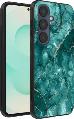 Produktbild von Smartphonica Handytasche Geeignet für Samsung Galaxy S25 Plus mit Marmordruck - TPU zurück Abdeckung Fall Marmor Design - Gold Grün