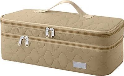 Produktbild von Haartrocknertasche, zweilagige Aufbewahrungstasche für Lockenstäbe, mit Reißverschluss, Reißverschluss, Haarwerkzeugtasche für Zuhause und unterwegs