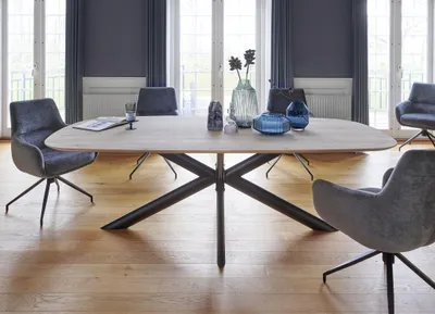 Produktbild von Esstisch Daytona Eiche massiv oval Wildeiche geölte Optik 240x110 cm