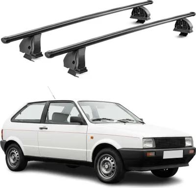 Productafbeelding van Stalen dakdragers voor Seat Ibiza I (1984-1993), afsluitbaar, 75 kg draagvermogen, 2-delig, zwart
