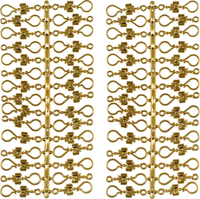 Produktbild von 60 Stück Weihnachtskugeln Haken "Goldene Schleife" Aufhänger