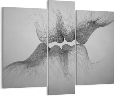 Produktbild von Bild auf Leinwand - Leinwandbild - 3 Teile - Kuss Liebe Paar - 95x80cm - Wand Bild - Wanddeko - Wandbilder - Leinwanddruck - Bilder - Wanddekoration - Leinwand bilder - Wandbild - CB95x80-4967