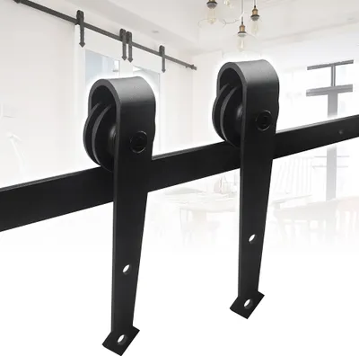 Immagine prodotto di Set di montaggio per porte scorrevoli EINFEBEN 6.6FT/200cm Sistema di porte scorrevoli Set di montaggio per porte scorrevoli con binario di scorrimento incluso