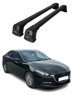 Produktbild von Dachträger Grundtäger für Mazda 3 BM Stufenheck 2013-2019 75kg Alu Schwarz 2 tlg, KI-generiertes Bild