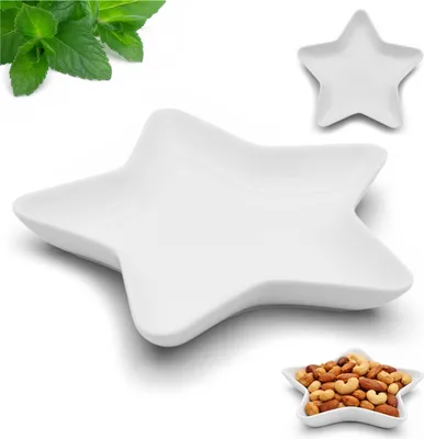 Zdjęcie produktu dla Talerz Porcelanowy Gwiazda 18 cm Dekoracyjny do Serwowania Potraw Przekąsek