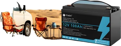 Image de Batterie au lithium, 12 V, 100 Ah, plus de 4 000 cycles, capacité de 1 280 Wh, poids de 11,5 kg