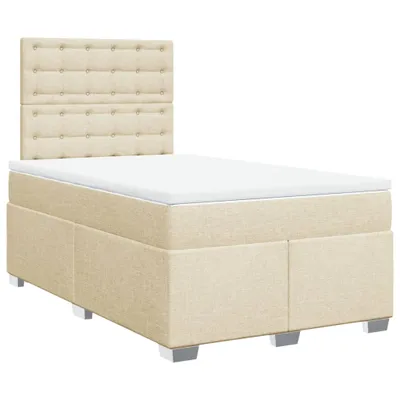 Produktbild von vidaXL Boxspringbett mit Matratze Creme 120x200 cm Stoff
