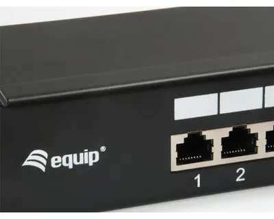 Immagine prodotto di Pannello patch schermato Cat.6 di Equip - Nero - 10/100/1000Base-T(X) - Gigabit Ethernet - 1000 Mbps - RJ-45 - Cat6 -