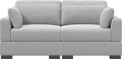 Image de Canapé moderne à rayures - Confortable, design robuste pour votre salon, 180 x 87 x 85cm, Gris