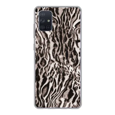 Produktbild von MuchoWow® Handyhülle Schutzhülle Hülle für Samsung Galaxy A71 Pantherdruck - Formen - Schwarz - Braun Silikon Softcase Handy Hülle - Kartenbesitzer