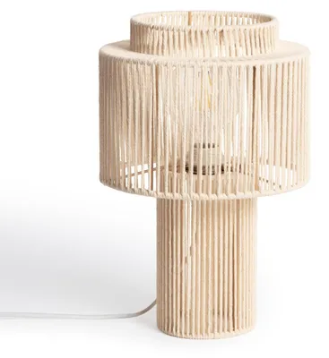 Produktbild von Tischlampe aus Baumwollseil Alma M Beige, KI-generiertes Bild