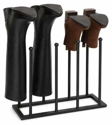 Productafbeelding van Relaxdays Laarzenhouder, 4 paar, HxBxD: 45 x 41 x 25 cm, metaal, schoenenrek voor laarzen, enkellaarsjes, laarzenrek, zwart