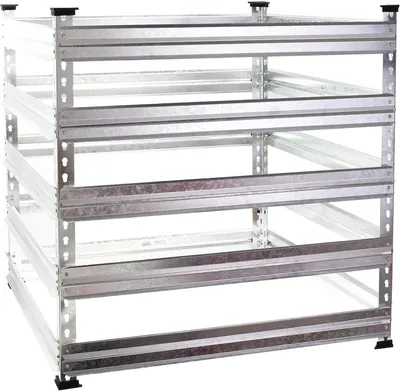 Zdjęcie produktu dla Kompostownik metalowy - pojemnik na kompost do ogrodu - do przetwarzania odpadów organicznych - wytrzymały i odporny na warunki atmosferyczne - pojemność 1300 litrów - kolor: szary