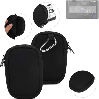 Produktbild von K-S-Trade® Kameratasche kompatibel mit Sony RX100 Vll Schutz-Hülle Kompaktkamera Tasche Travelbag sleeve case Neopren-Hülle Fototasche schwarz 1x