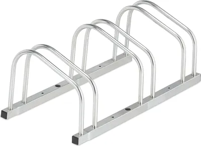 Produktbild von Famanu Fahrradständer für 3 Fahrräder - Stahl - Außen - Silber