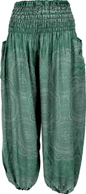 Produktbild von Luftige XL Pluderhose für Starke Frauen, Plus Size Sommerhose, Yogahose, Wohlfühlhose - Grün, Damen, Viskose, Hosen