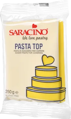 Produktbild von Saracino Pasta Top gelb  250g  Einschlagmasse Rollfondant gialla yellow - glutenfrei