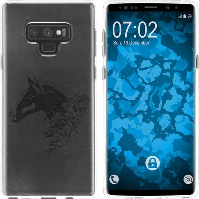 Produktbild von PhoneNatic Case kompatibel mit Samsung Galaxy Note 9 Silikon-Hülle Floral Pferd M5-1