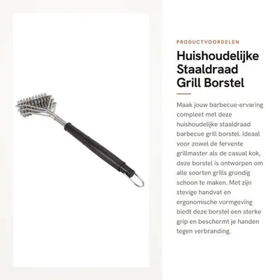 Obrázek produktu pro Kartáč na gril – ocelové štětiny – silné čištění – pro čistý gril