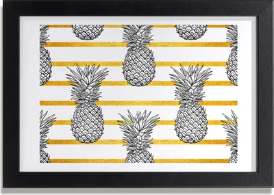 Produktbild von Bild 30x20 MDF-Rahmen, Wandkunst Ananas-Streifen