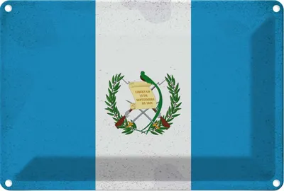 Produktbild von vianmo Blechschild 12x18 cm Guatemala Vintage Flagge Fahne Wappen