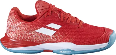 Produktbild von Babolat Jet Mach 3 Clay Junior Sandplatz Tennis Tennisschuhe Sportschuhe rot/weiß/blau 3J3S25A887-5061, Schuhgröße:36.5 EU