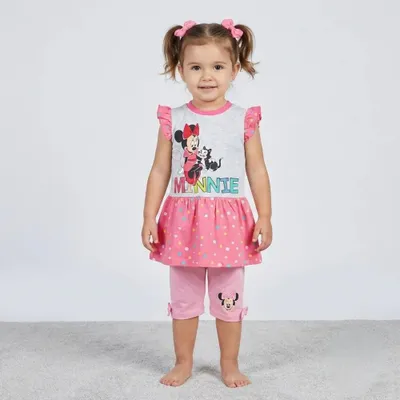 Produktbild von Disney Minnie Maus Baby 2 tlg Mädchen Set Kleid plus Leggings – Grau / 68