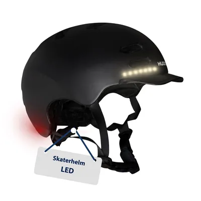 Produktbild von HUDORA Skaterhelm LED, schwarz Größe L