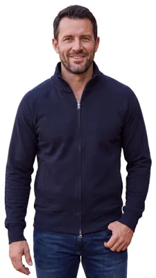 Produktbild von Mivaro Herren Sweatjacke mit Stehkragen aus Baumwolle mit Fleece innen Regular Fit Zwei Wege Reißverschluss Jacke warm bequem für Arbeit Freizeit und Alltag bis 5XL