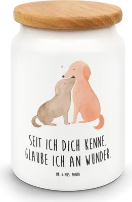 Produktbild von Mr. & Mrs. Panda müslidose Hunde Liebe - Weiß - Geschenk, Teedose, Vertrauen, Dose, Herz, Glaube, Sprüche, behälter, Kaffeedose, salzdose, Keksdose, Hund, Optimitisch