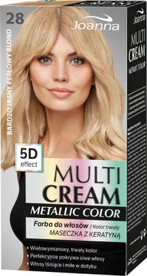 Obrázek produktu pro Joanna Multi Cream Color 5D Farba do włosów 28 Bardzo jasny perłowy blond