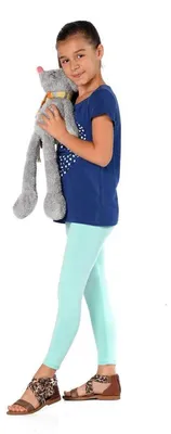 Produktbild von Mädchen Kinder Leggings in 23 Farben Baumwolle; Mintgrün 92
