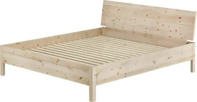 Produktbild von Massivholzbett Doppelbett metallfrei Zirbe massiv 180x200 mit wählbaren Zubehör V-60.95-18Rollrost inkl.