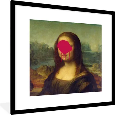 Produktbild von MuchoWow® MuchoWow® Gerahmtes Poster Mona Lisa - Leonardo da Vinci - Kunst 40x40 cm - Poster mit zchwarzem Bilderrahmen - Poster - Plakat im Rahmen