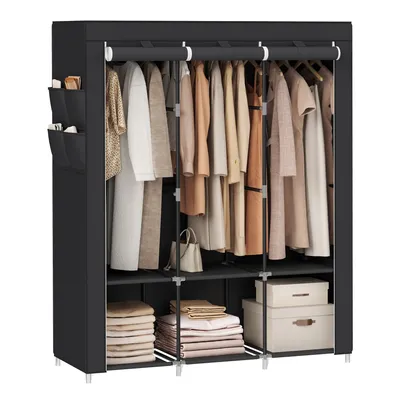 Produktbild von SONGMICS Kleiderschrank, mit 2 Kleiderstangen, faltbar, schwarz