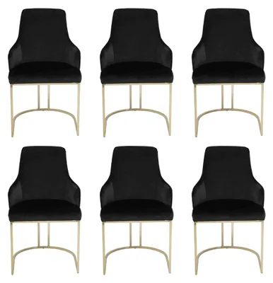 Produktbild von Luxus 6x Stühle Schwarz Esszimmerstuhl Designer Möbel Modern Stühle Neu