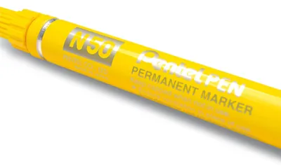 Image de Marqueur permanent Pentel N50, jaune, pointe ogive
